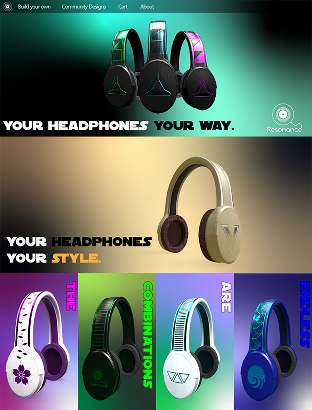 large variety of headphones